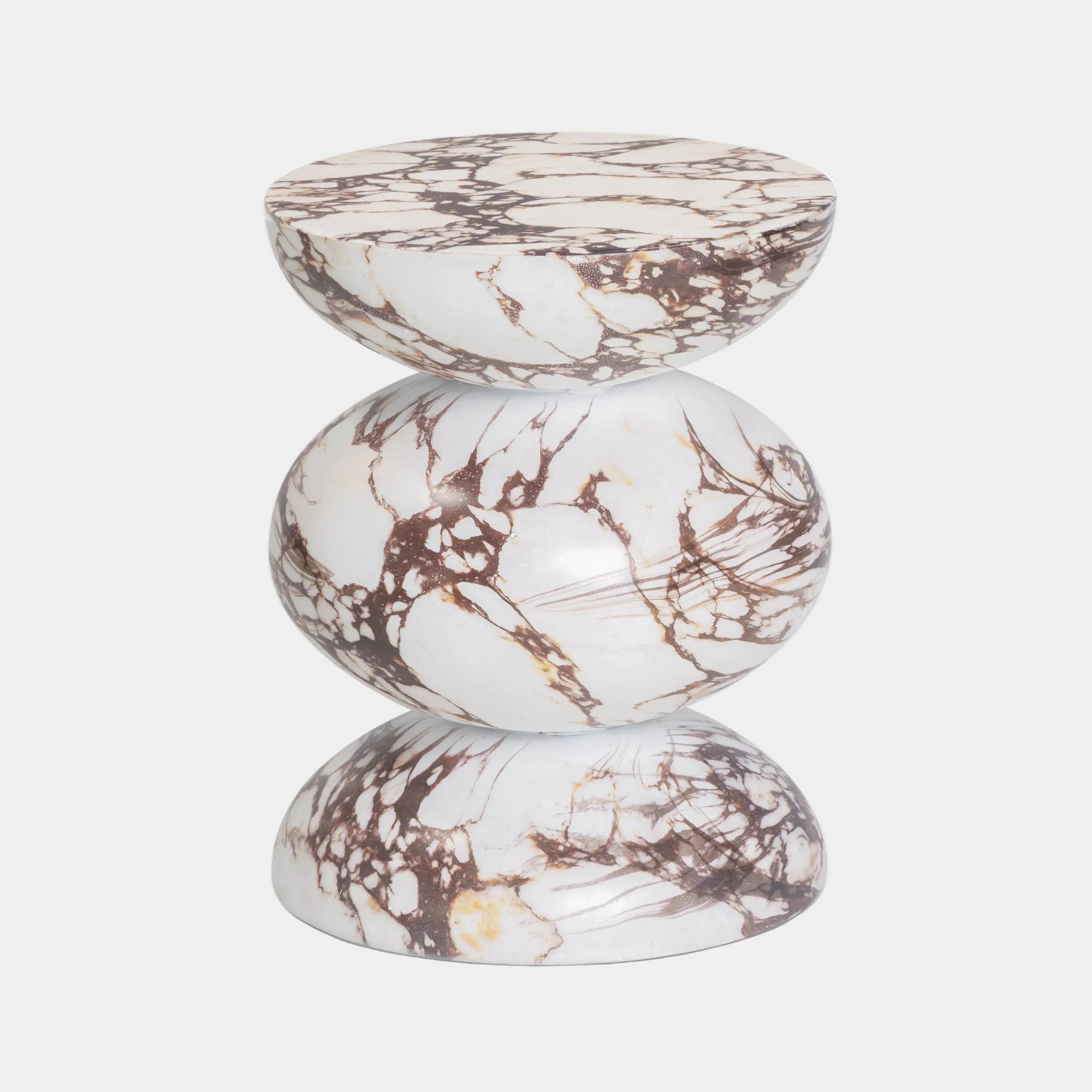 Pia Red Faux Marble Indoor/Outdoor Concrete Side Table