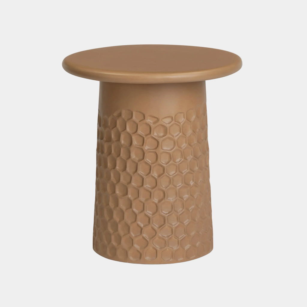 Hessa Indoor/Outdoor Concrete Chiseled Side Table
