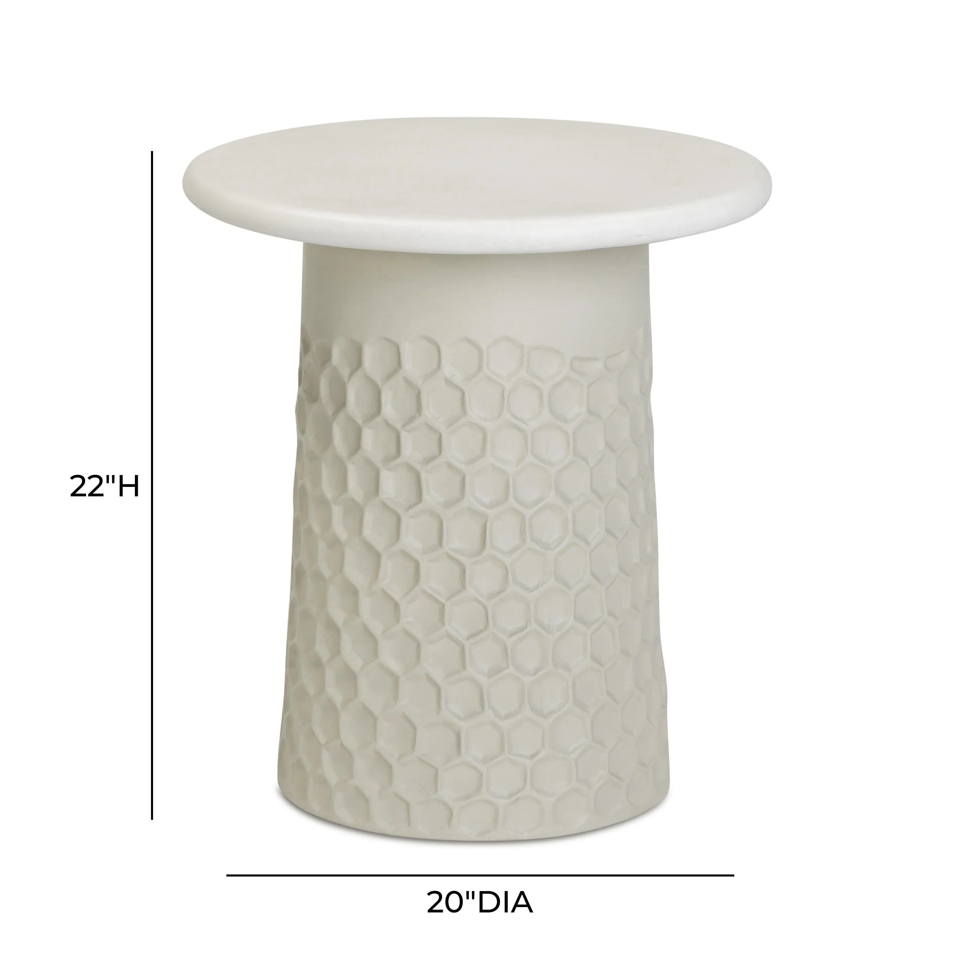 Hessa Indoor/Outdoor Concrete Chiseled Side Table