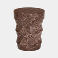 Ayon Faux Red Levanto Marble Indoor/Outdoor Concrete Side Table