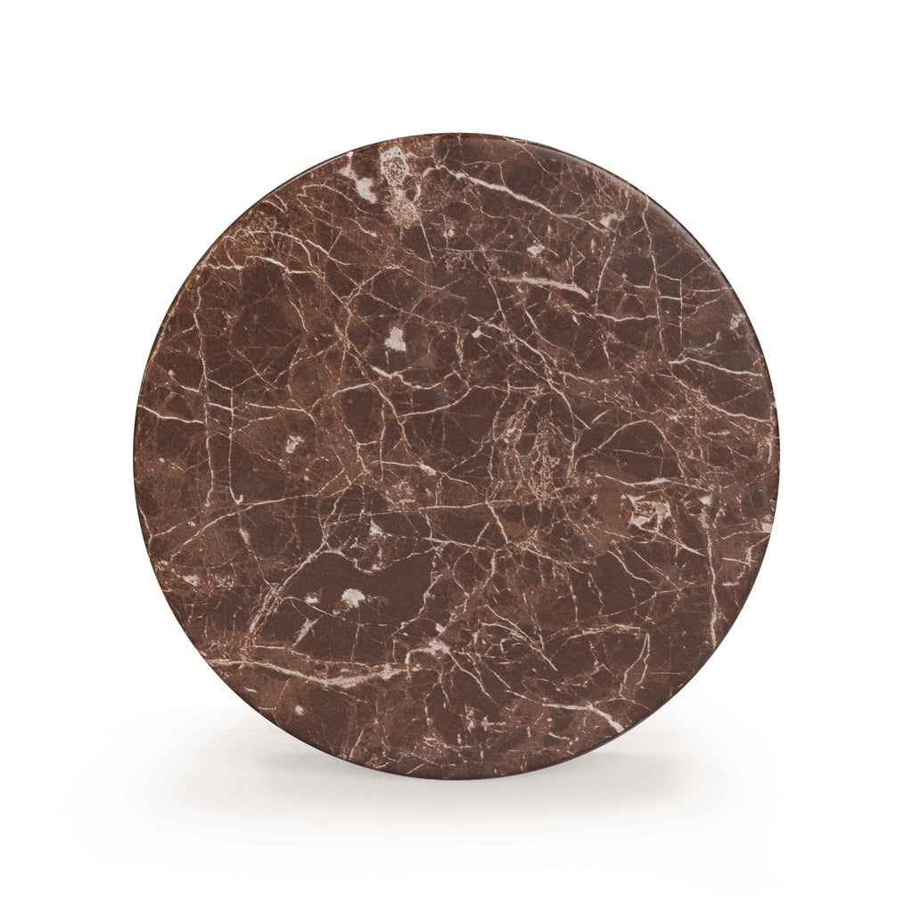 Ayon Faux Red Levanto Marble Indoor/Outdoor Concrete Side Table