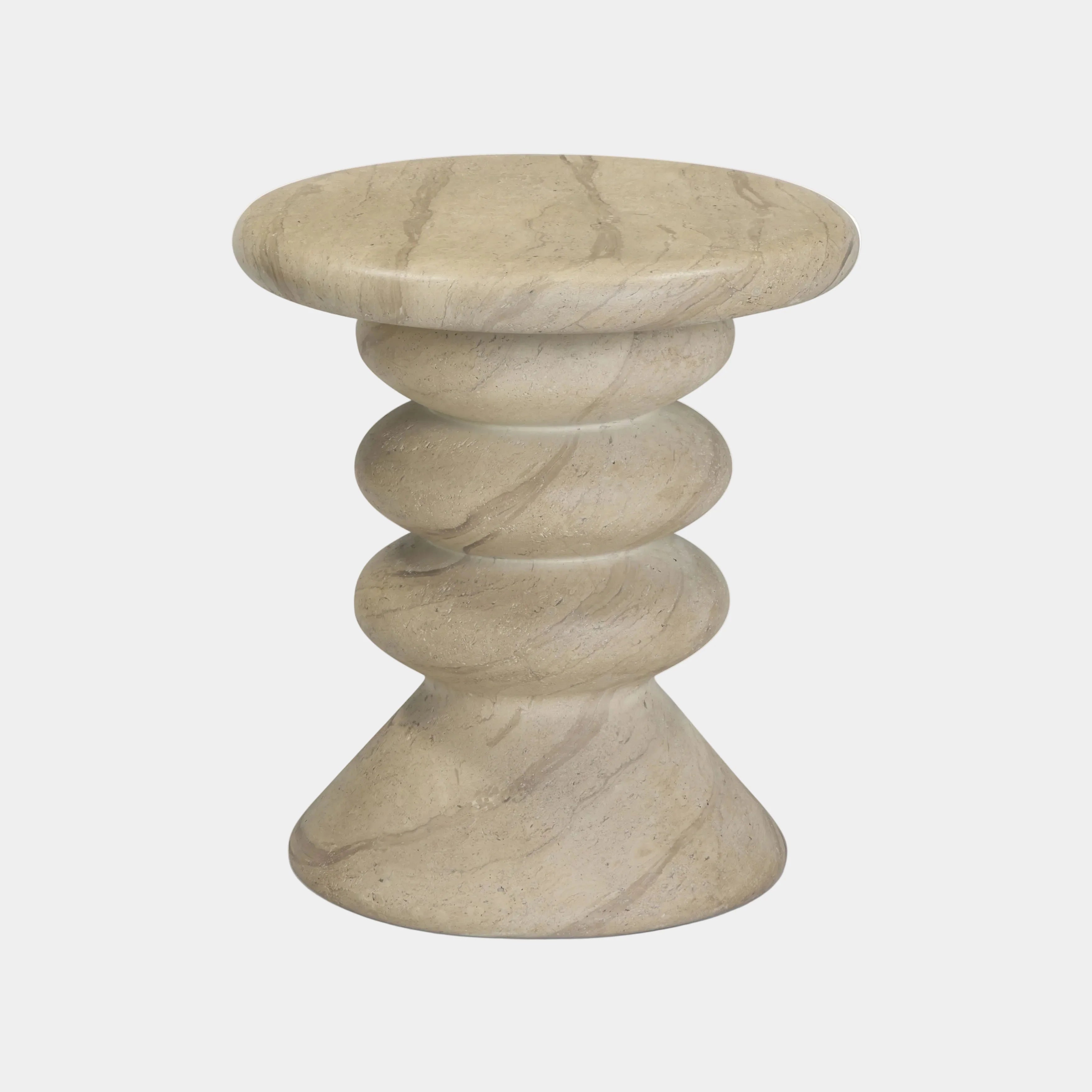 Hyre Faux Travertine Indoor/Outdoor Concrete Side Table