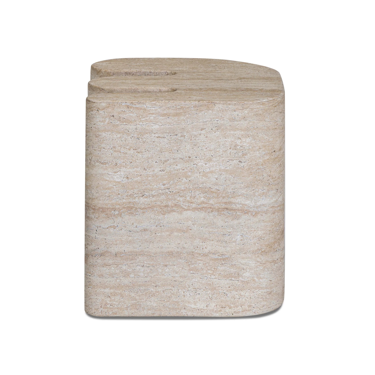 Thyme Faux Travertine Indoor/Outdoor Concrete Side Table