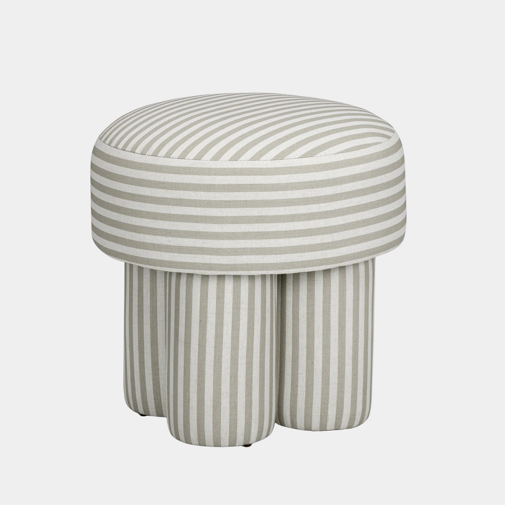 Masha Striped Performance Linen Accent Stool