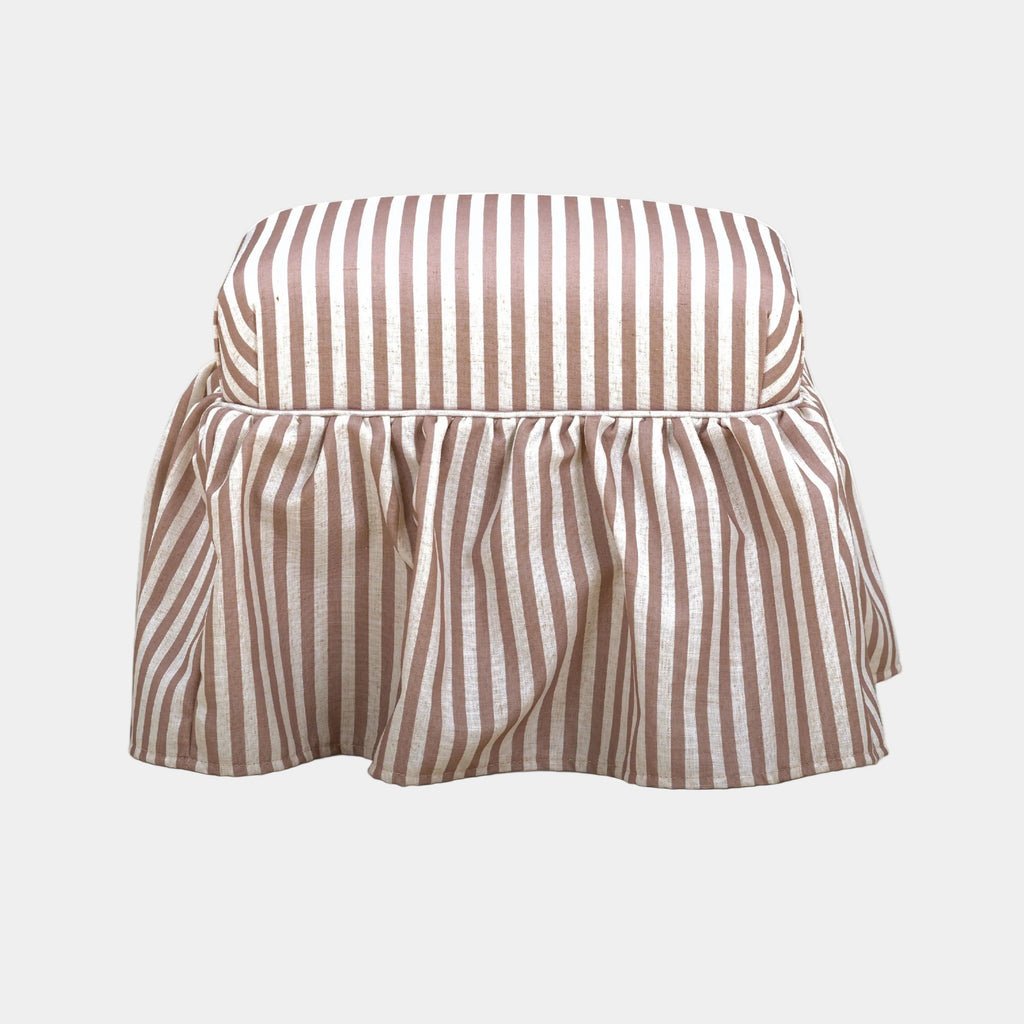 Gertrude Striped Performance Linen Skirted Ottoman
