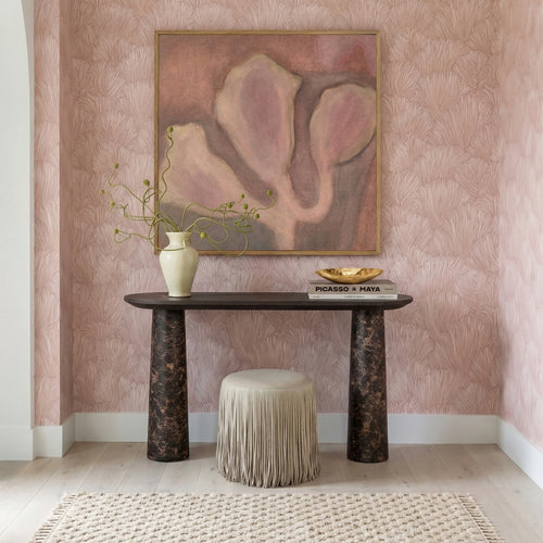 Braya 50" Faux Emperador Marble Console Table