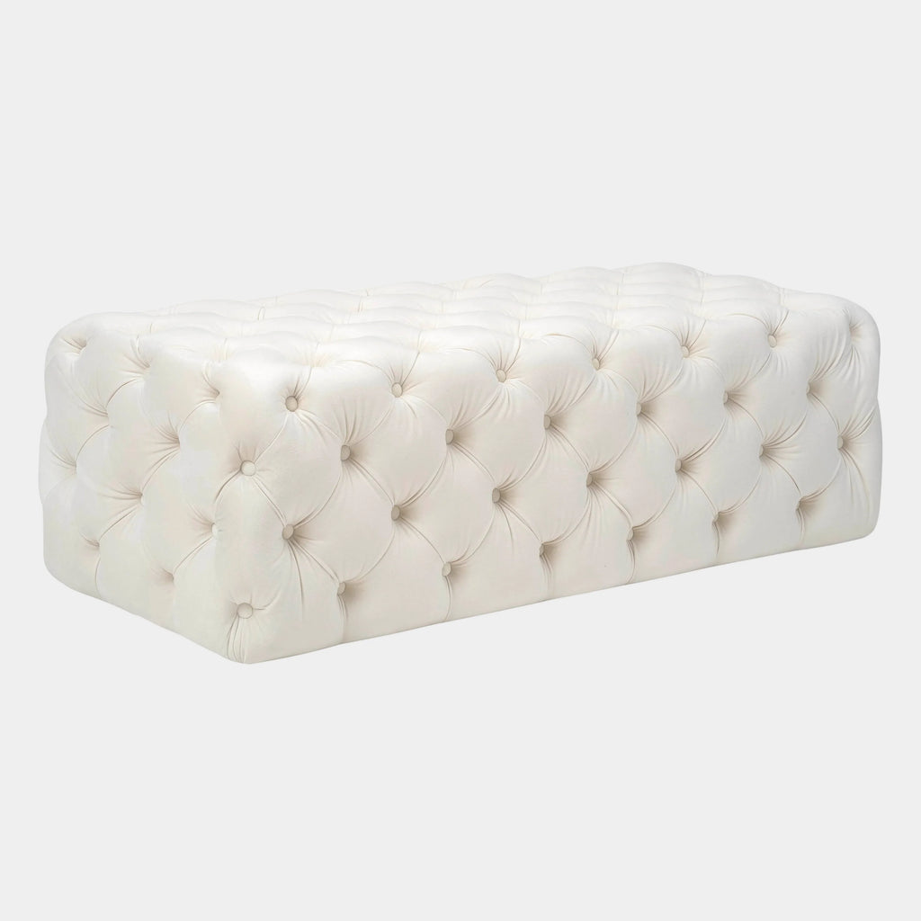 Kaylee 49" Performance Velvet Tufted Jumbo Ottoman