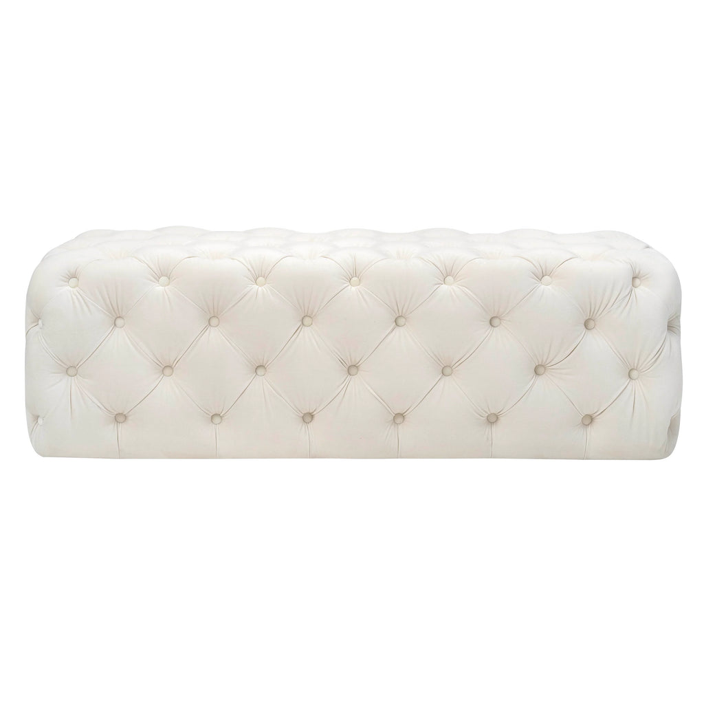 Kaylee 49" Performance Velvet Tufted Jumbo Ottoman