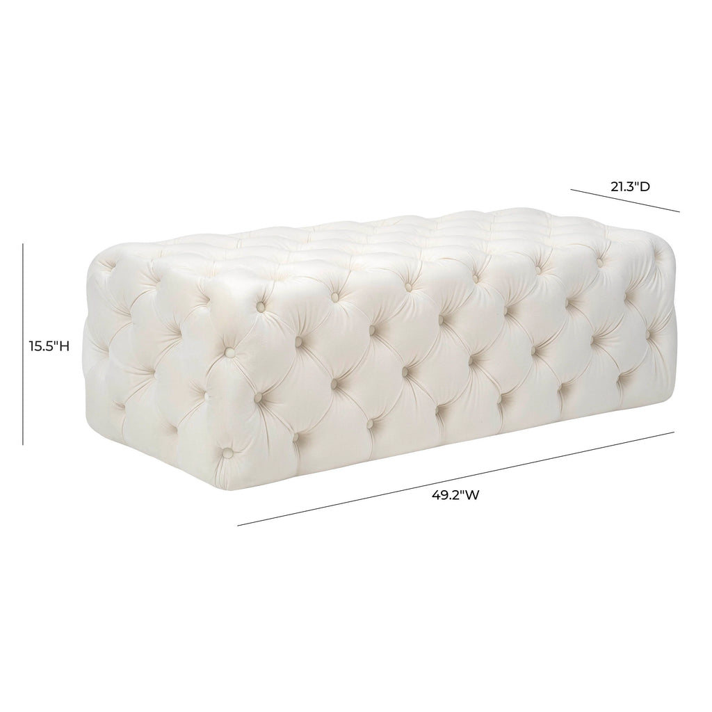 Kaylee 49" Performance Velvet Tufted Jumbo Ottoman