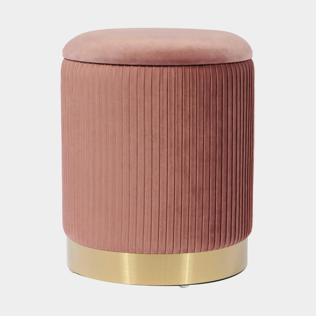 Zoe Performance Velvet Storage Ottoman