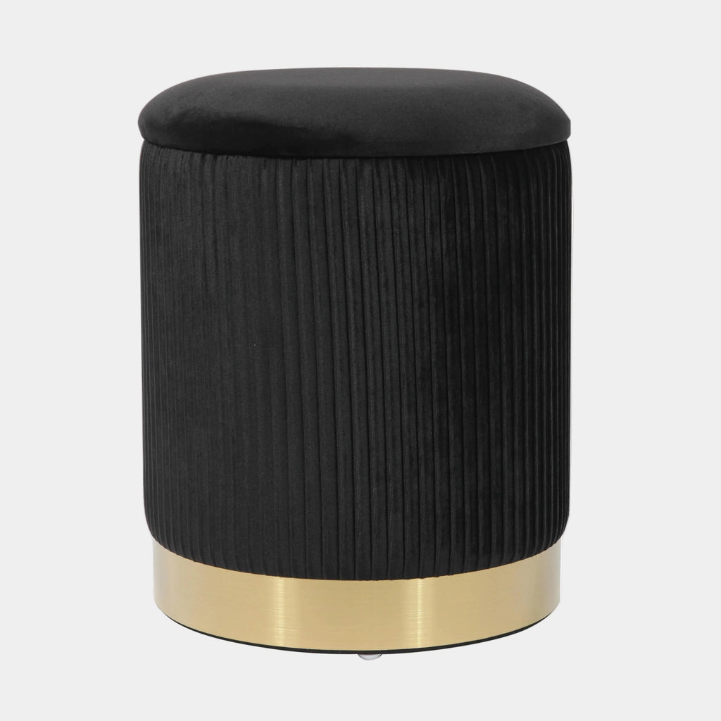 Zoe Performance Velvet Storage Ottoman