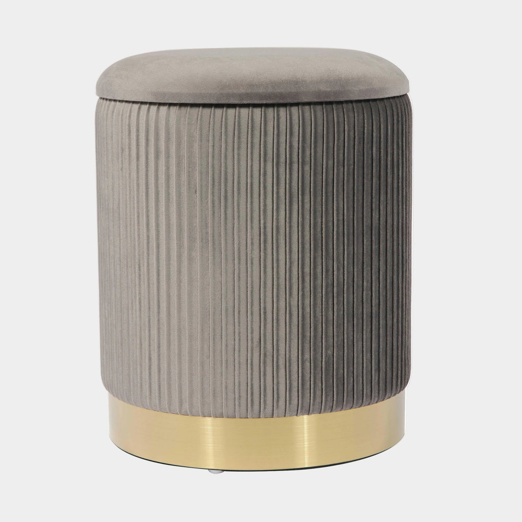 Zoe Performance Velvet Storage Ottoman