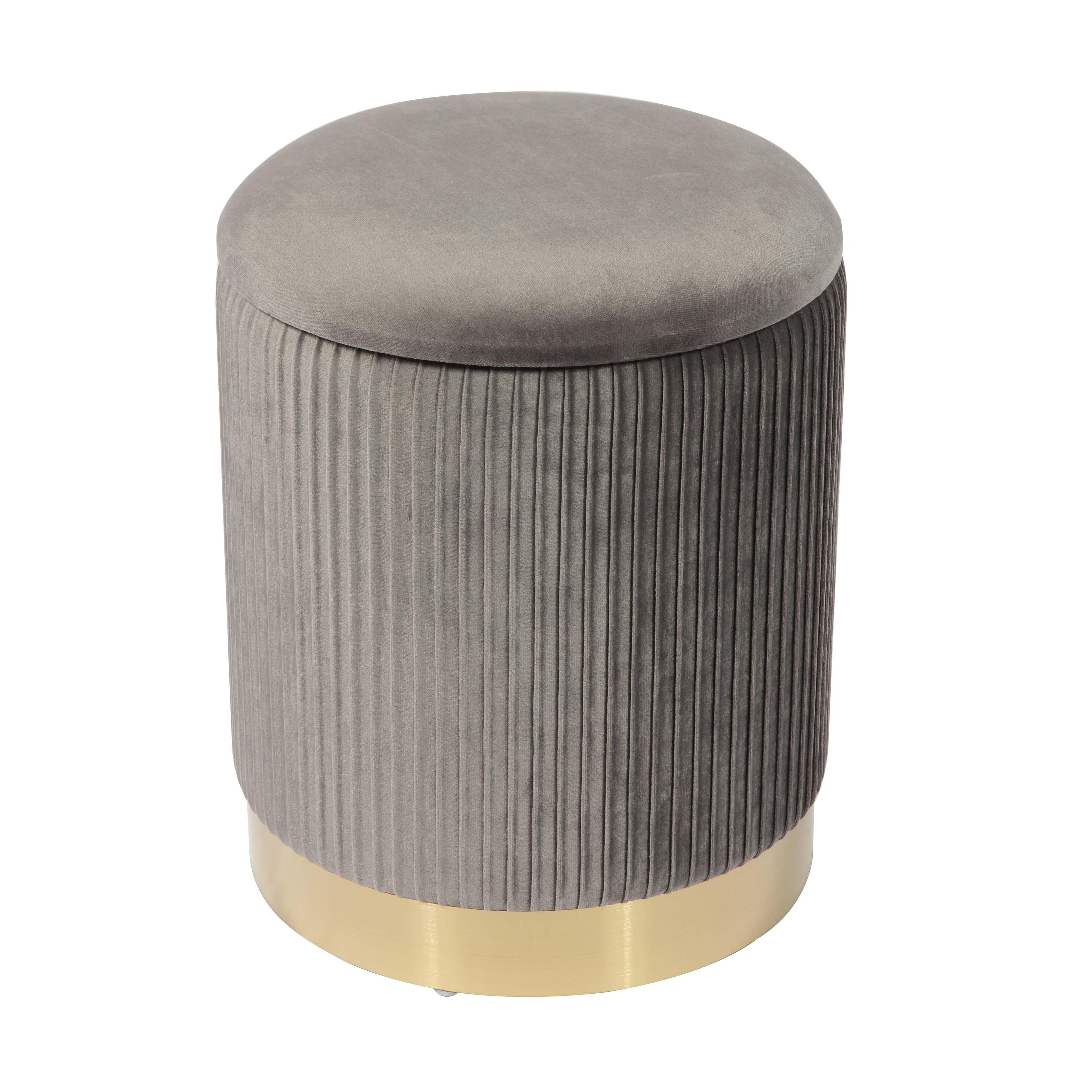 Zoe Performance Velvet Storage Ottoman