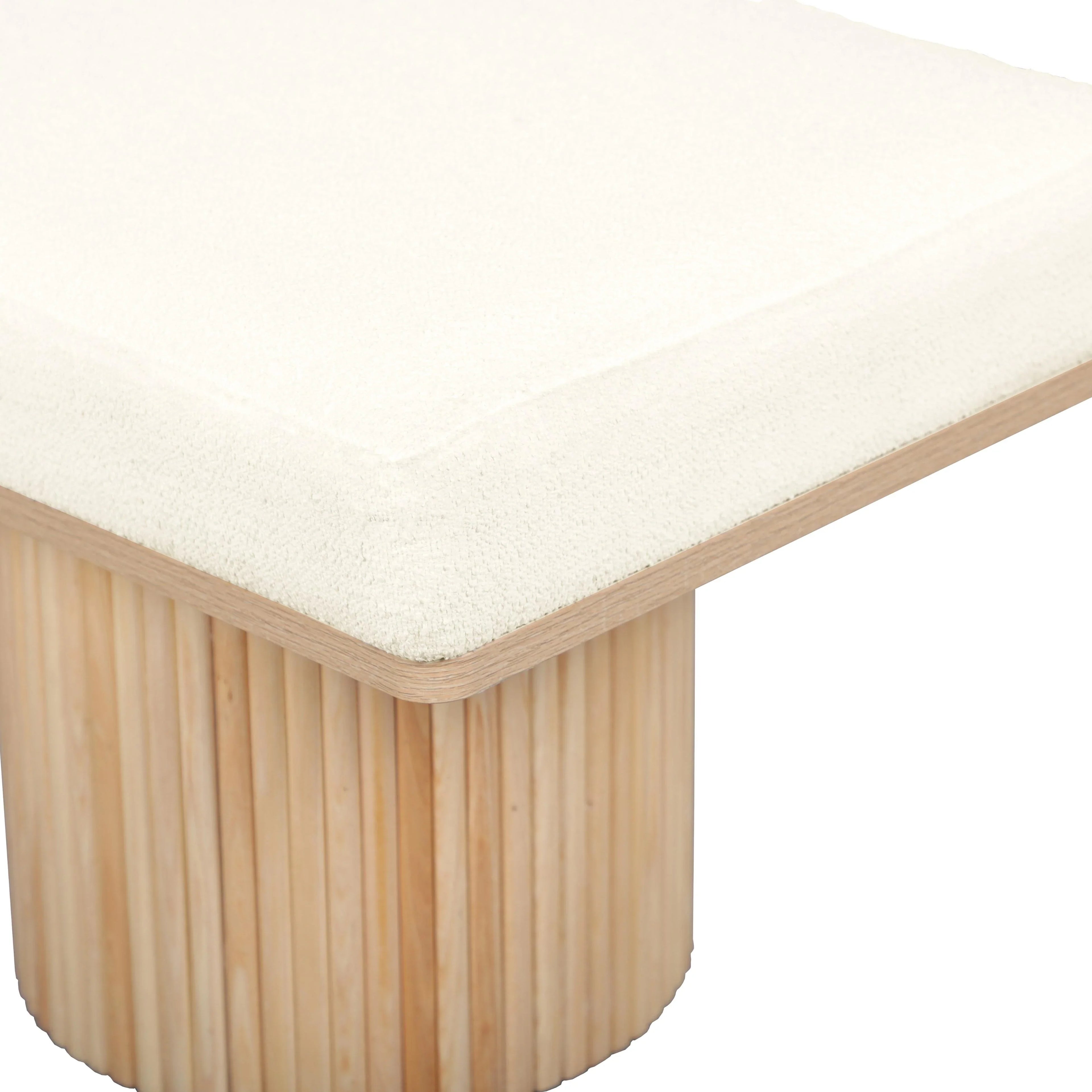 Sagano 48" White Dyed-Yarn Bench