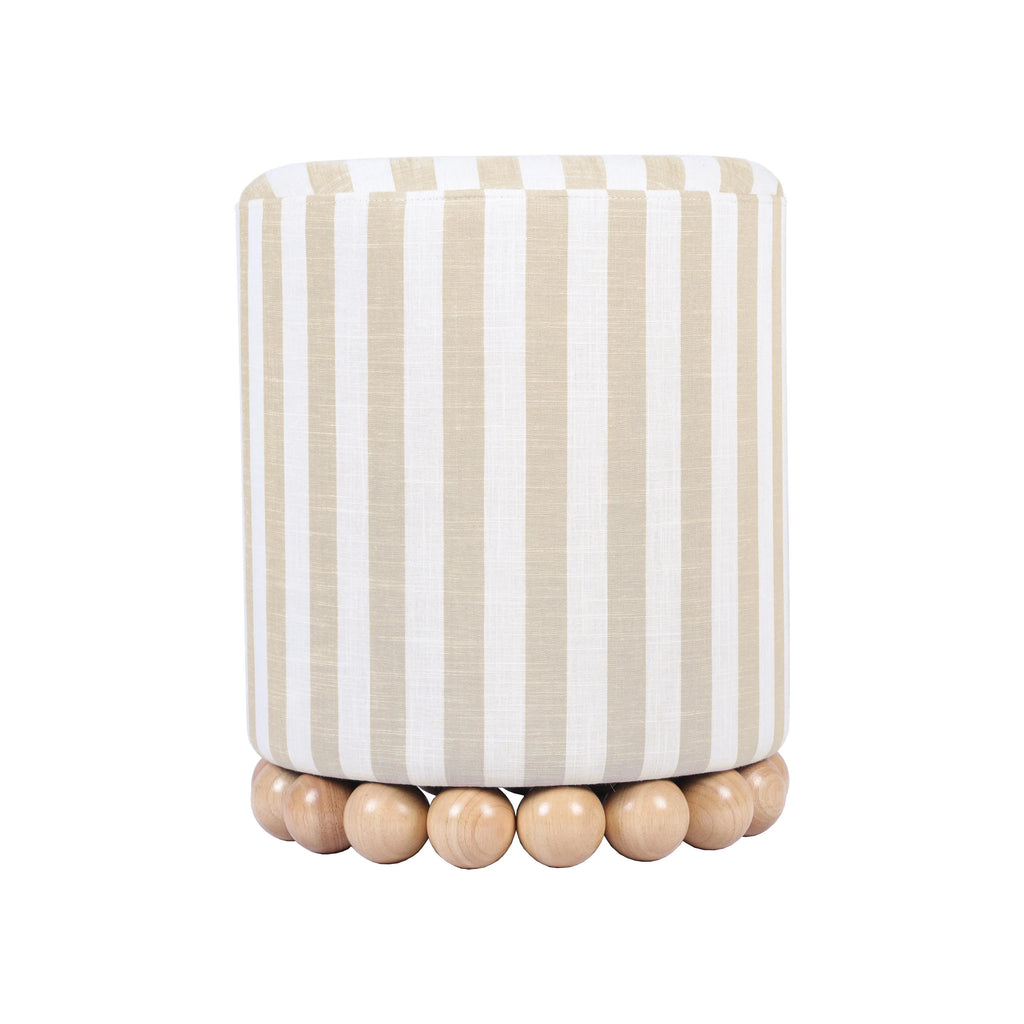 Dex Striped Linen Ottomans