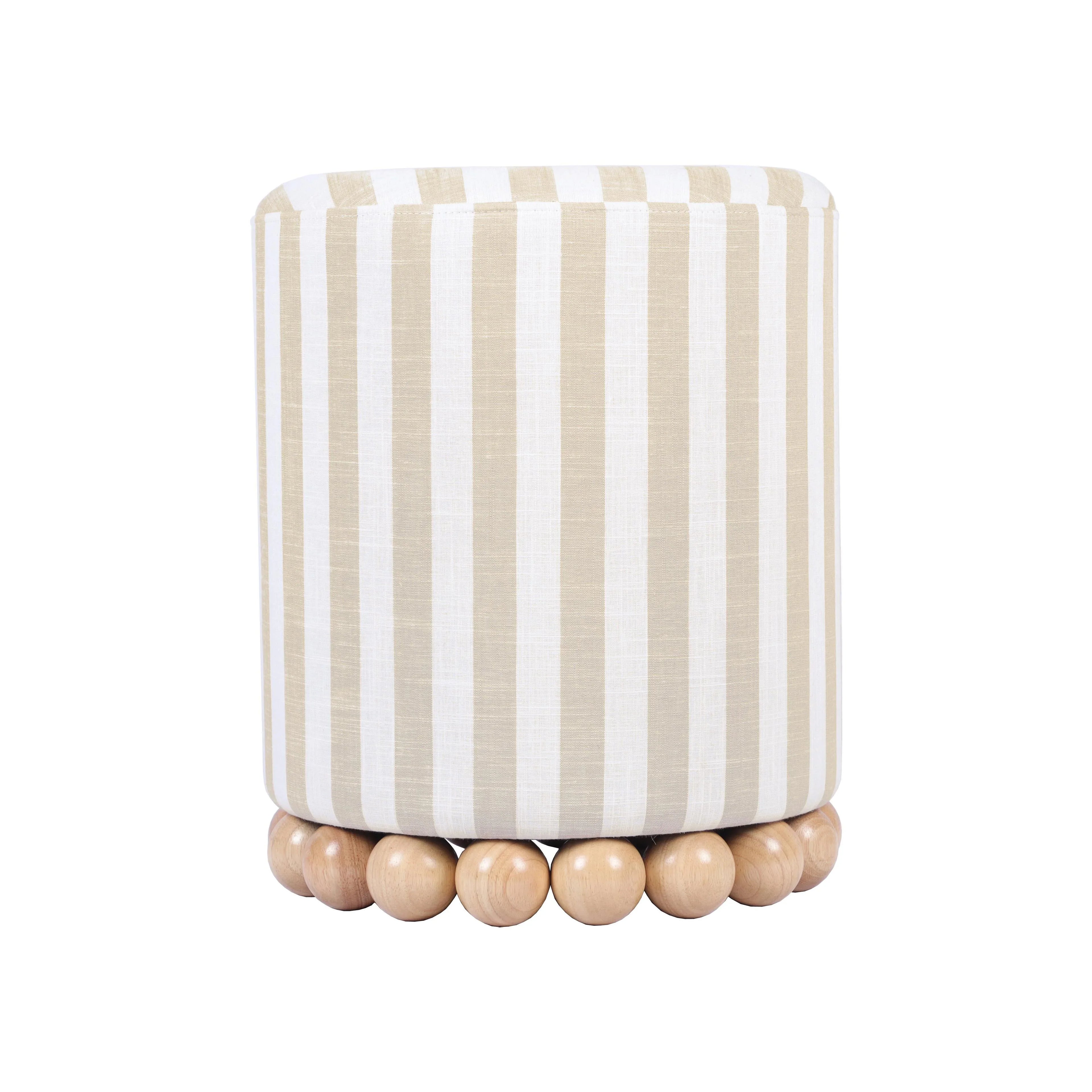 Dex Striped Linen Ottomans