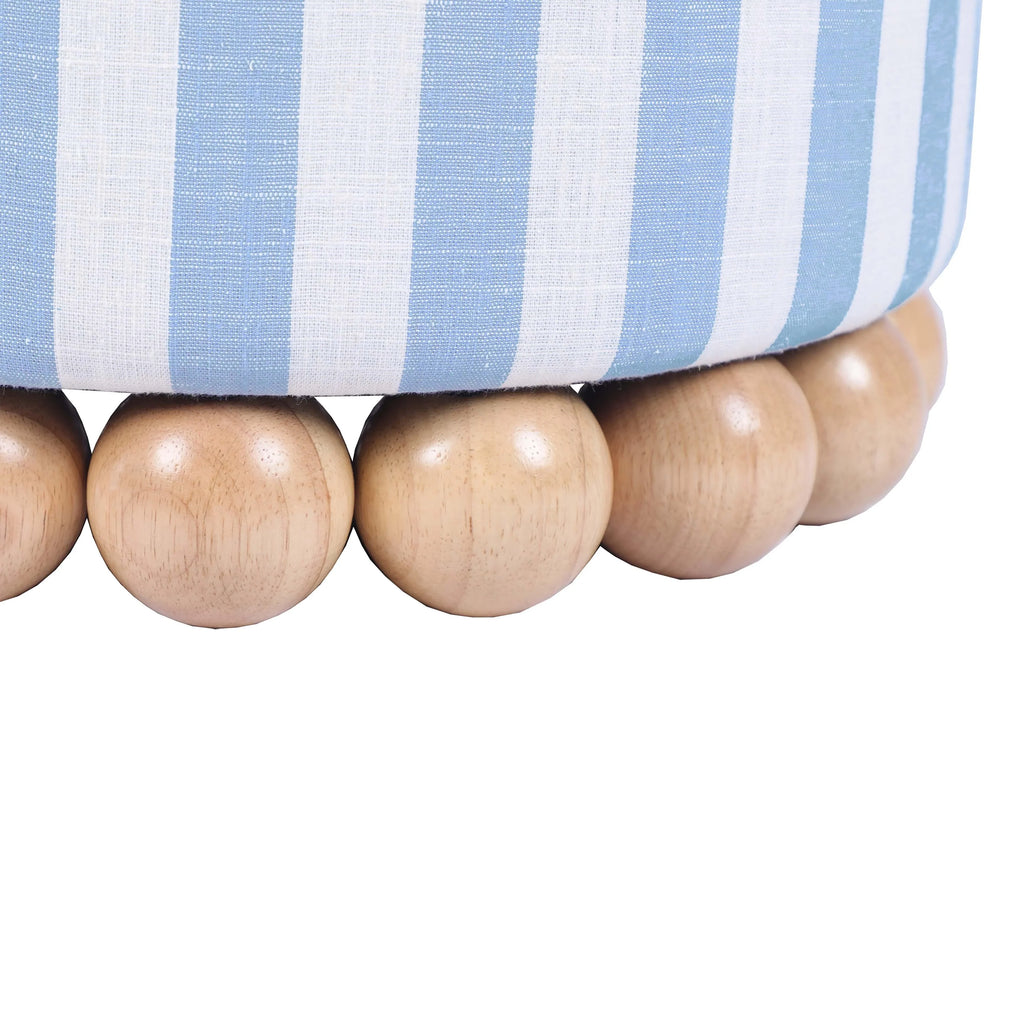 Dex Striped Linen Ottomans