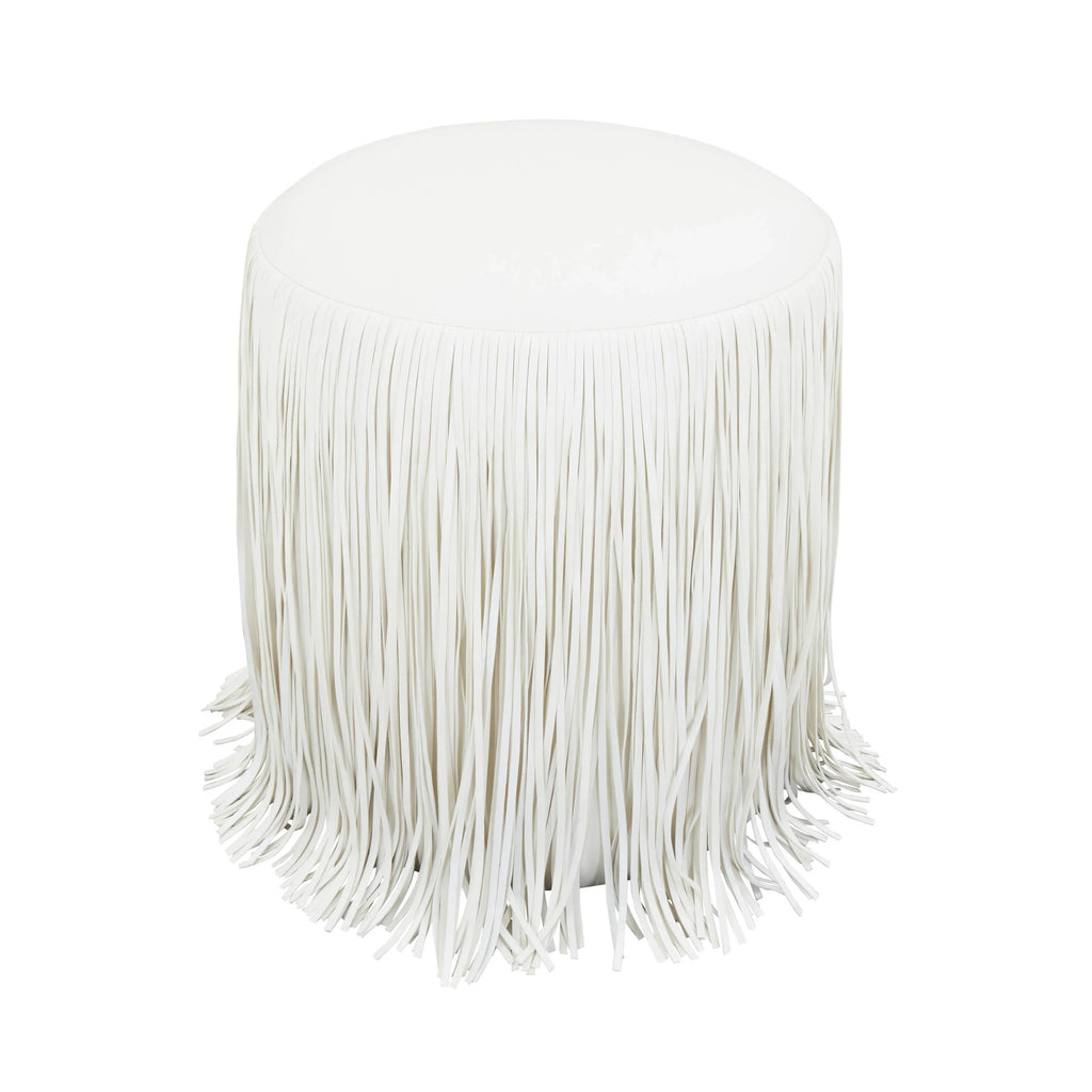 Shag Me Performance Vegan Leather Ottoman