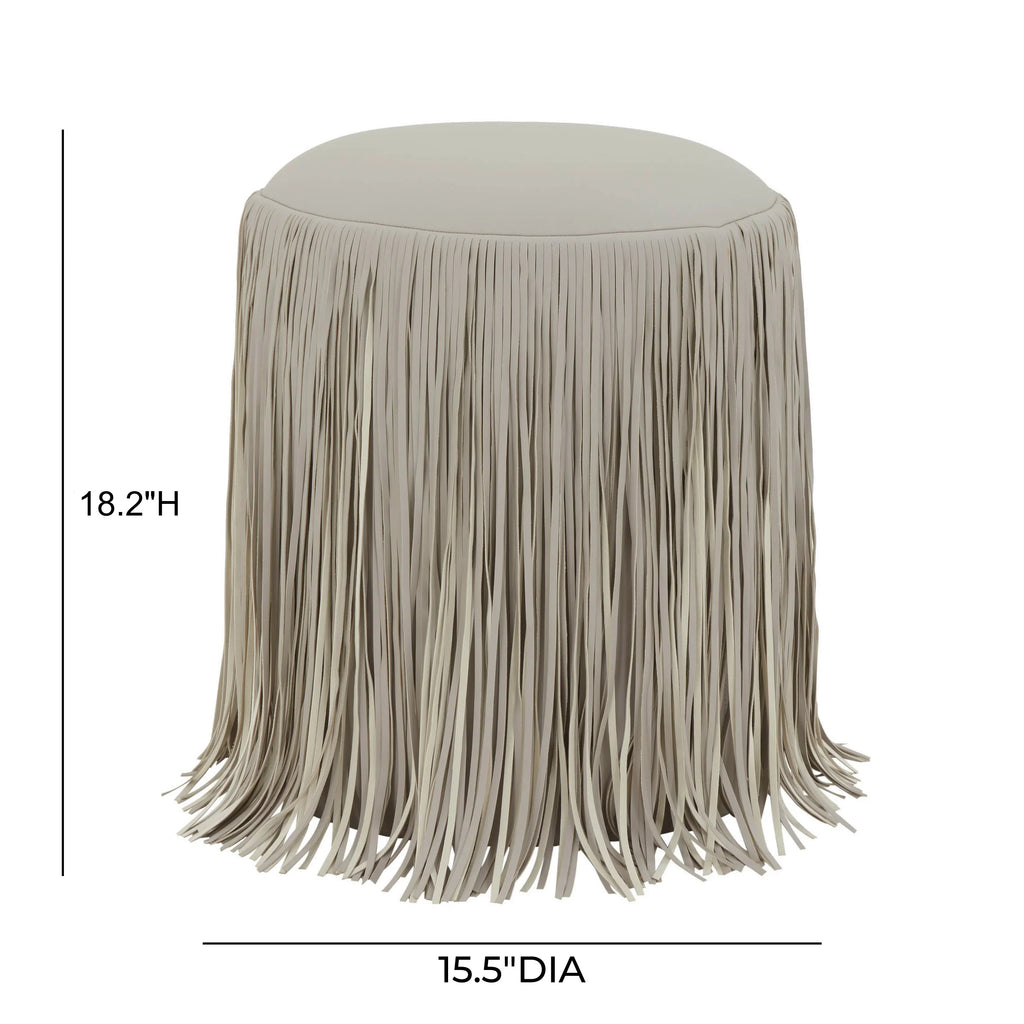 Shag Me Performance Vegan Leather Ottoman
