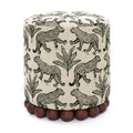 Dex Leopard Performance Jacquard Ottoman