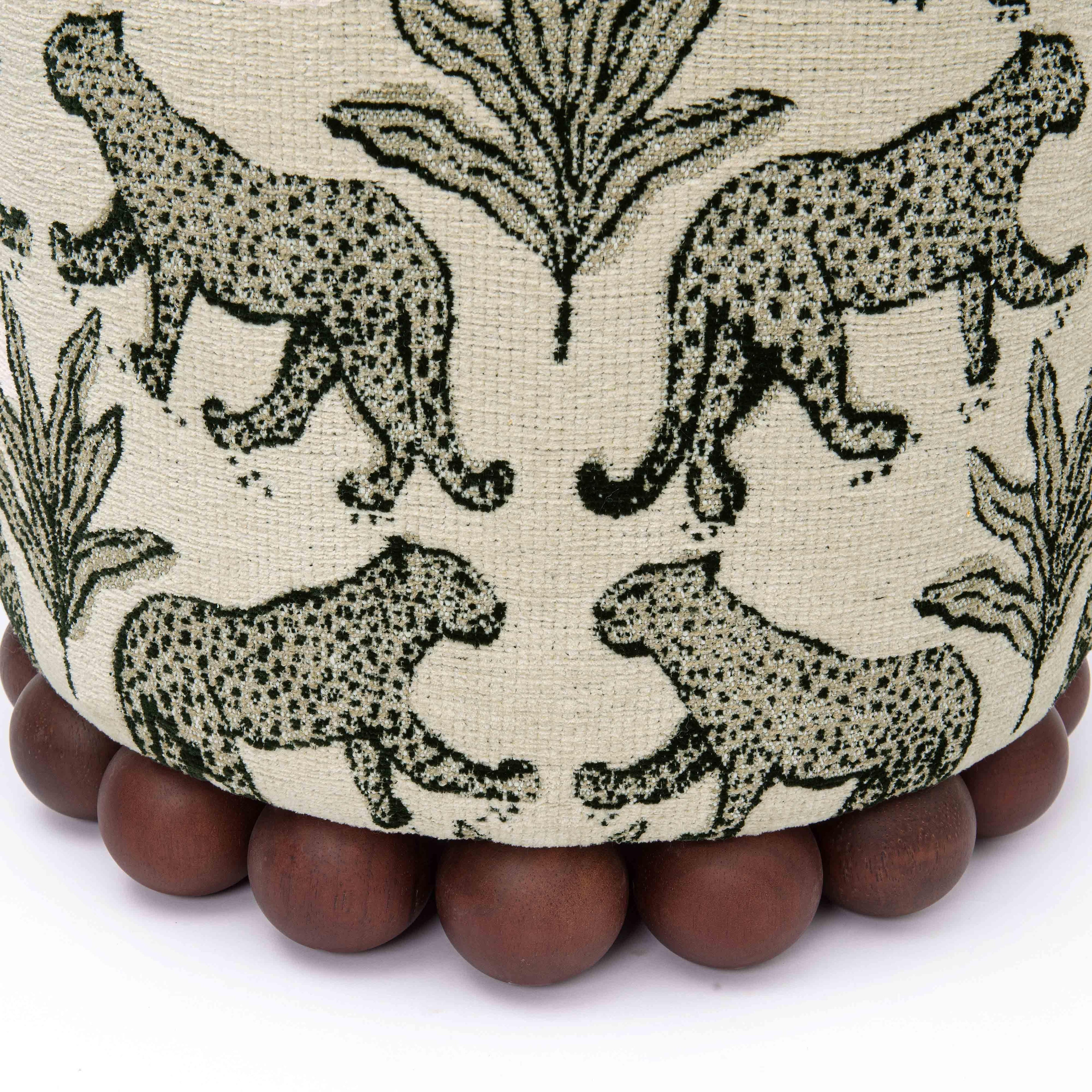 Dex Leopard Performance Jacquard Ottoman