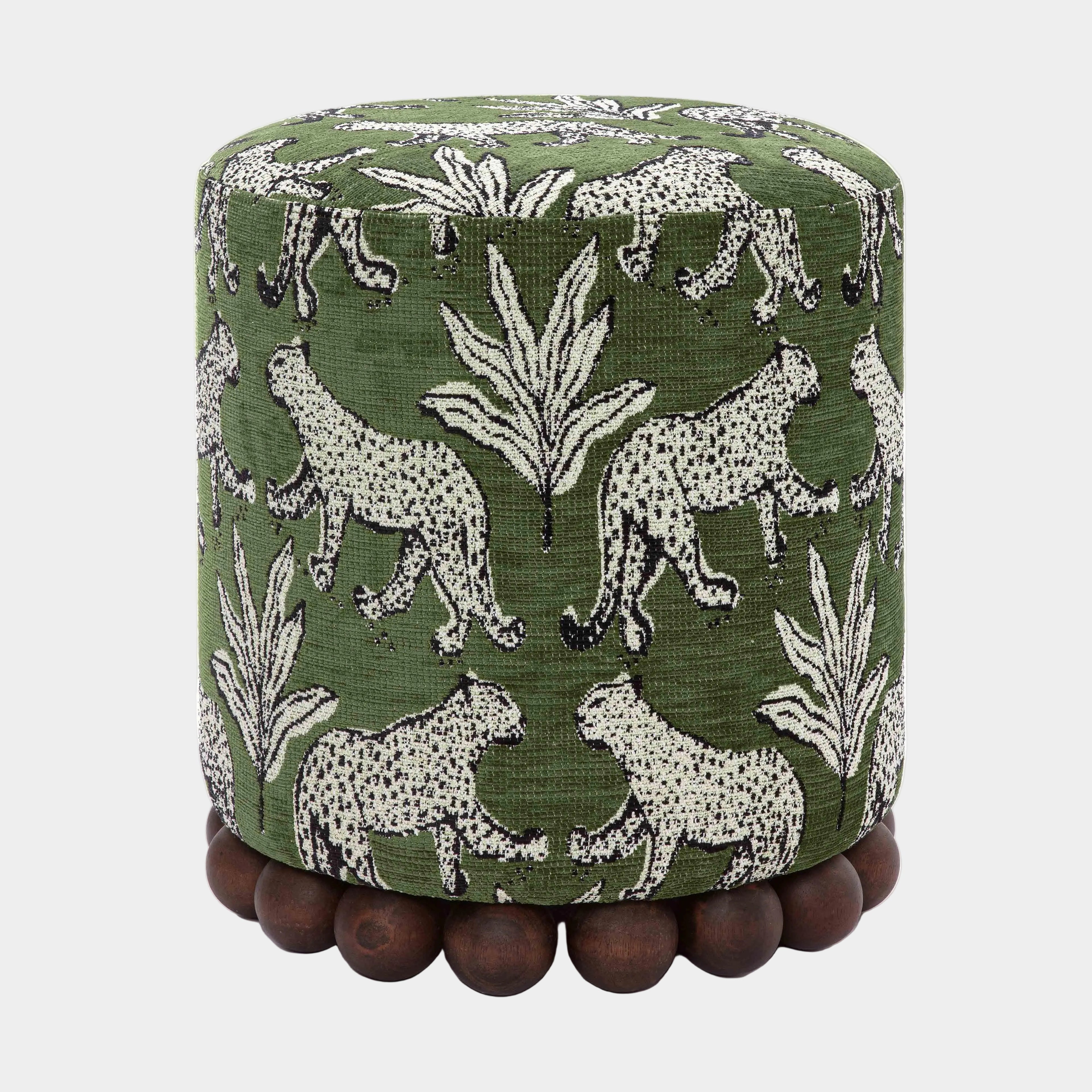 Dex Leopard Performance Jacquard Ottoman