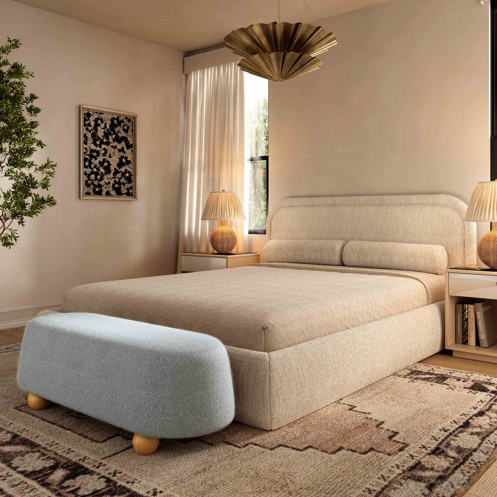 Jaine 48" Contract-Grade Faux Mohair Large Ottoman