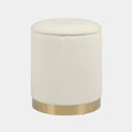 Zoe Cream Chenille Storage Ottoman