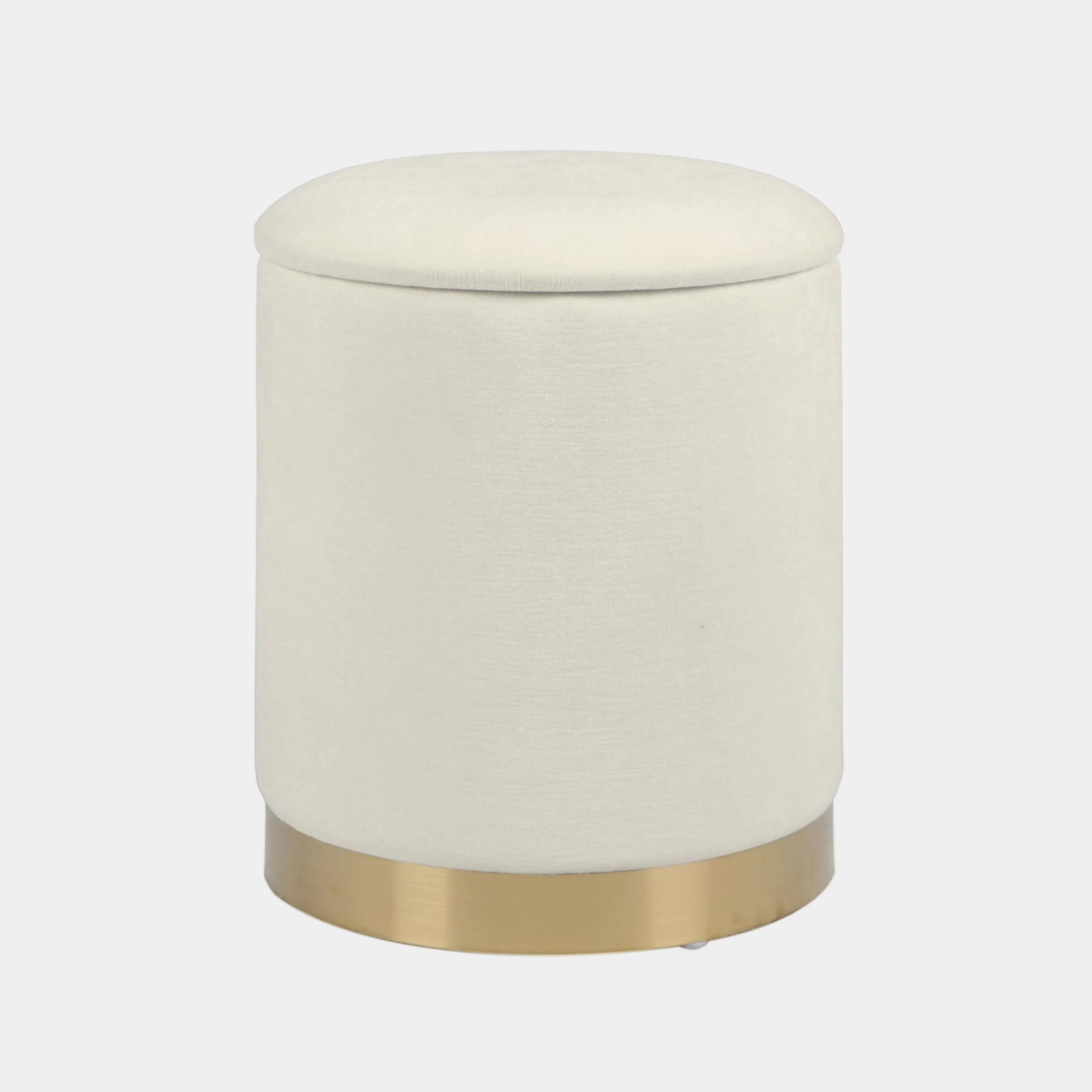 Zoe Cream Chenille Storage Ottoman