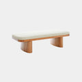 Ollie 56.5" White Performance Boucle Large Bench