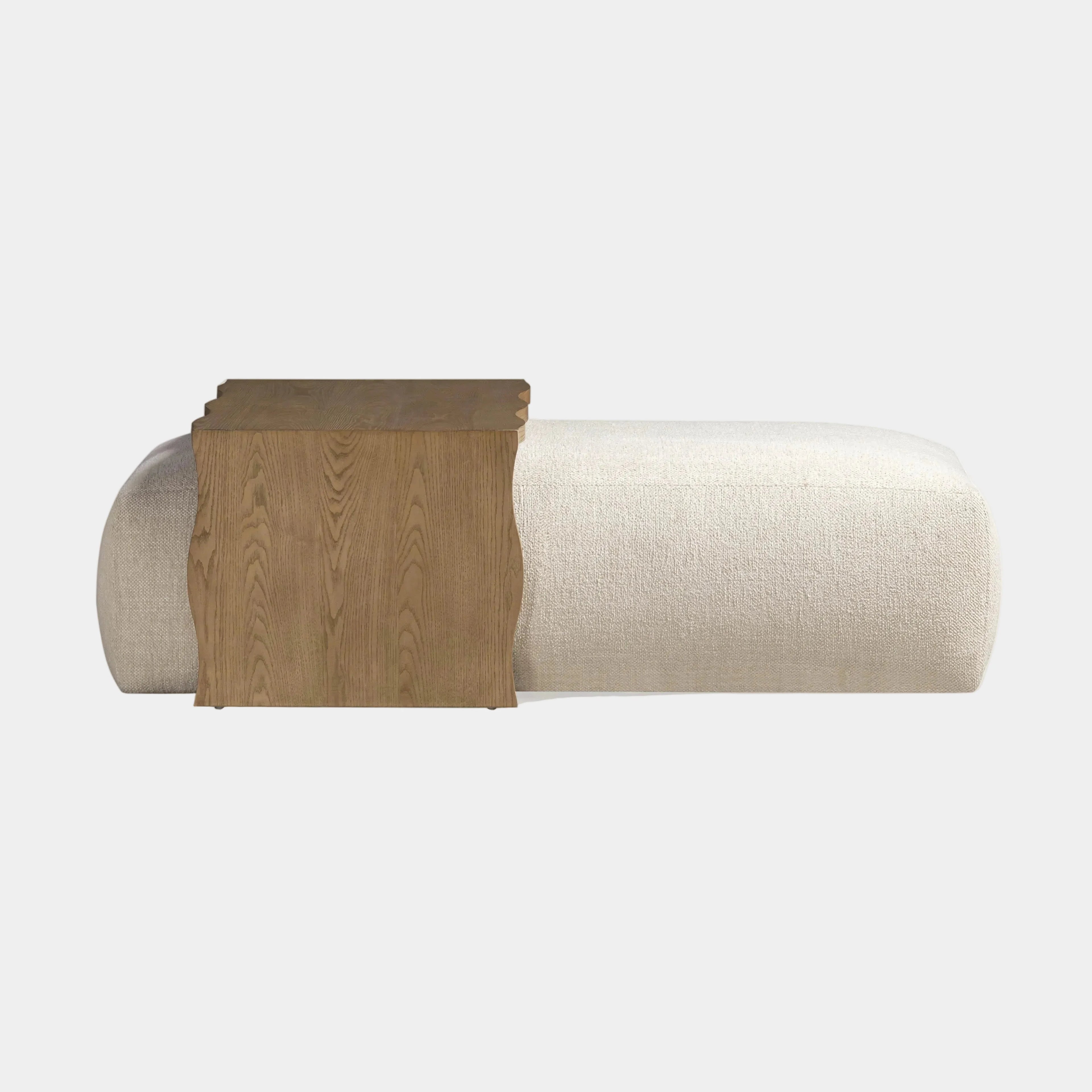 Spencer 54" Performance Basketweave Ottoman with Bridge Table