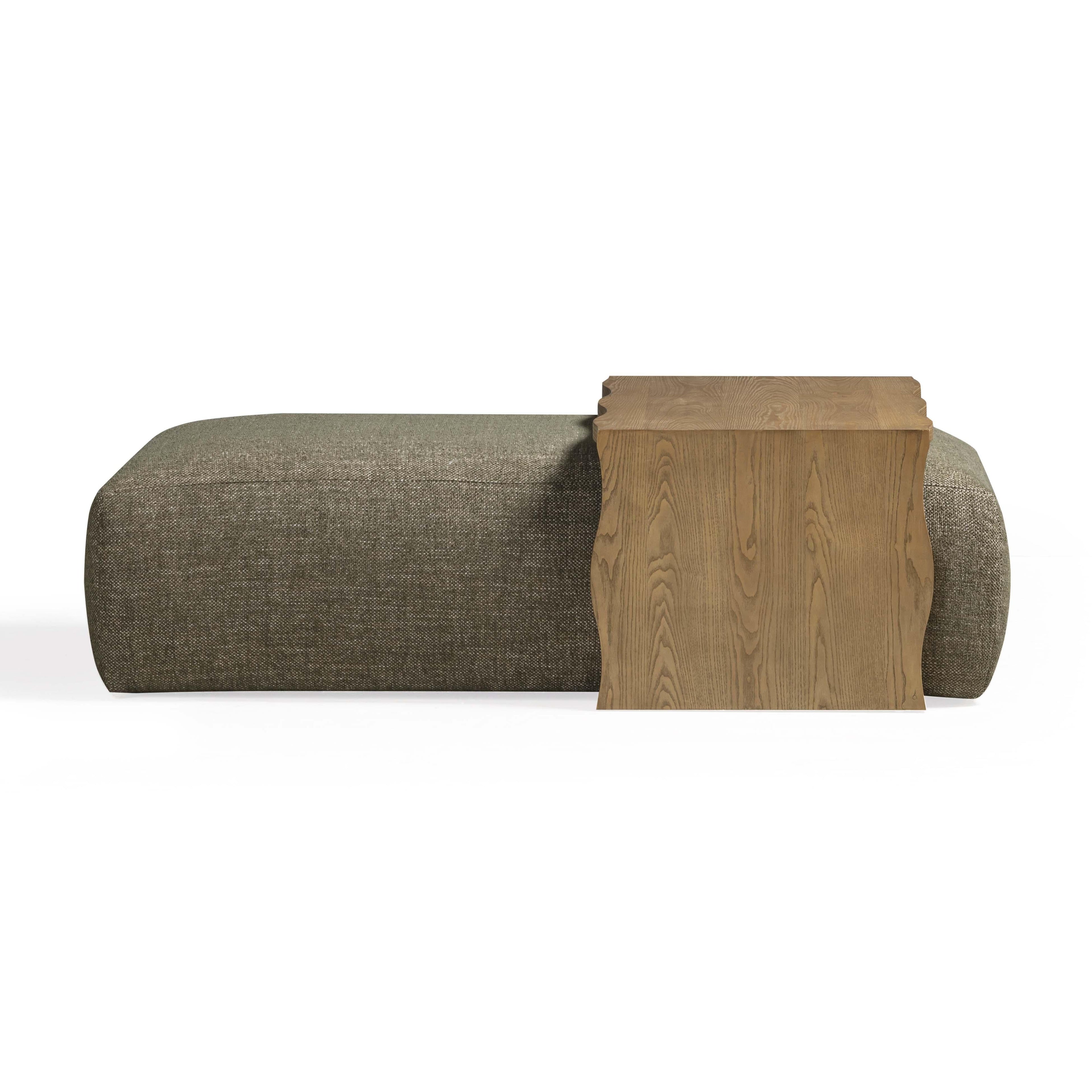 Spencer 54" Performance Basketweave Ottoman with Bridge Table