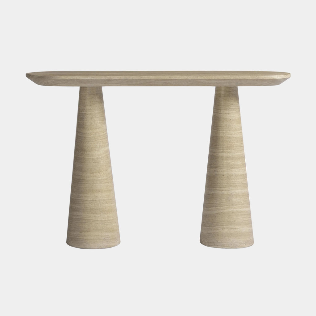 Sandra 47" Faux Travertine Indoor/Outdoor Console Table