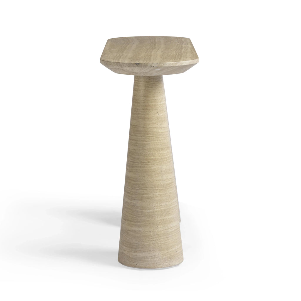 Sandra 47" Faux Travertine Indoor/Outdoor Console Table