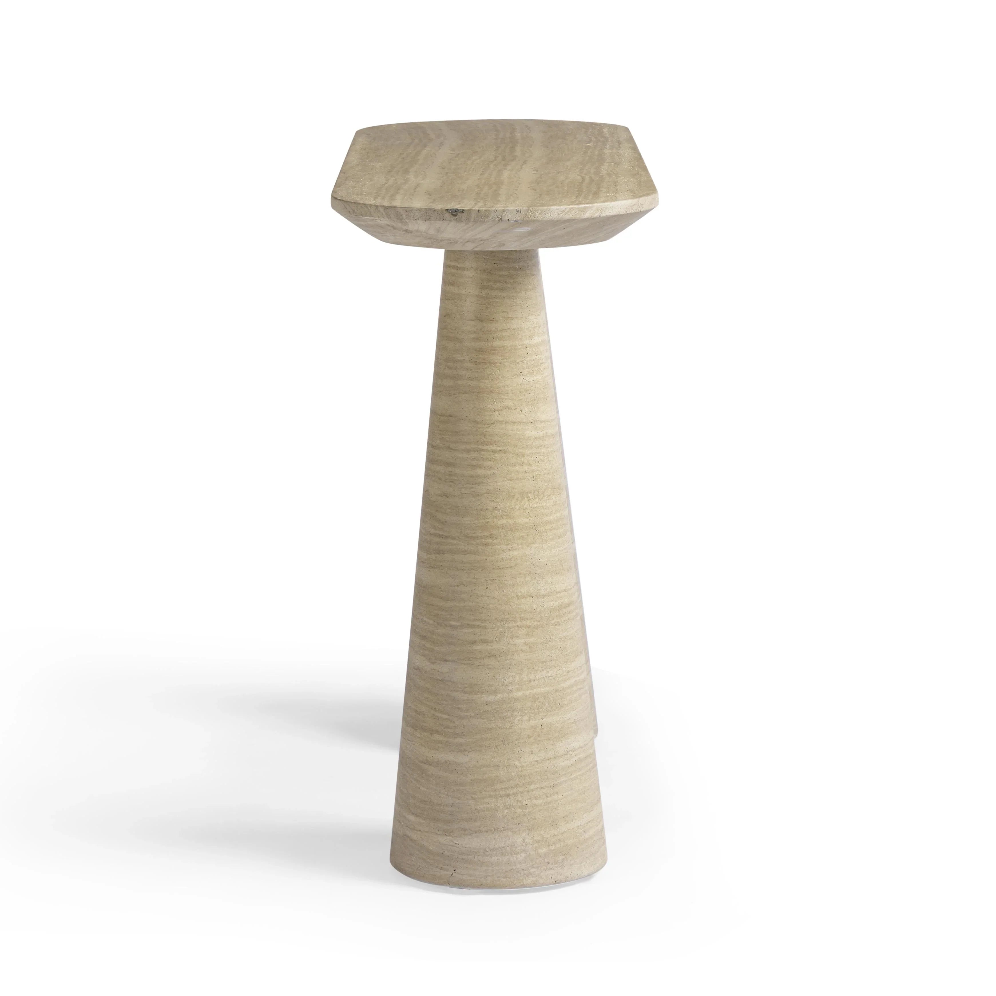 Sandra 47" Faux Travertine Indoor/Outdoor Console Table