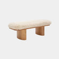 Ollie 48" Contract-Grade Straight Vegan Shearling Bench