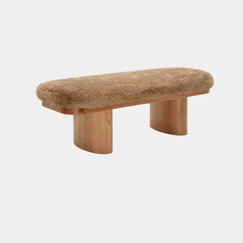 Ollie 48" Contract-Grade Straight Vegan Shearling Bench