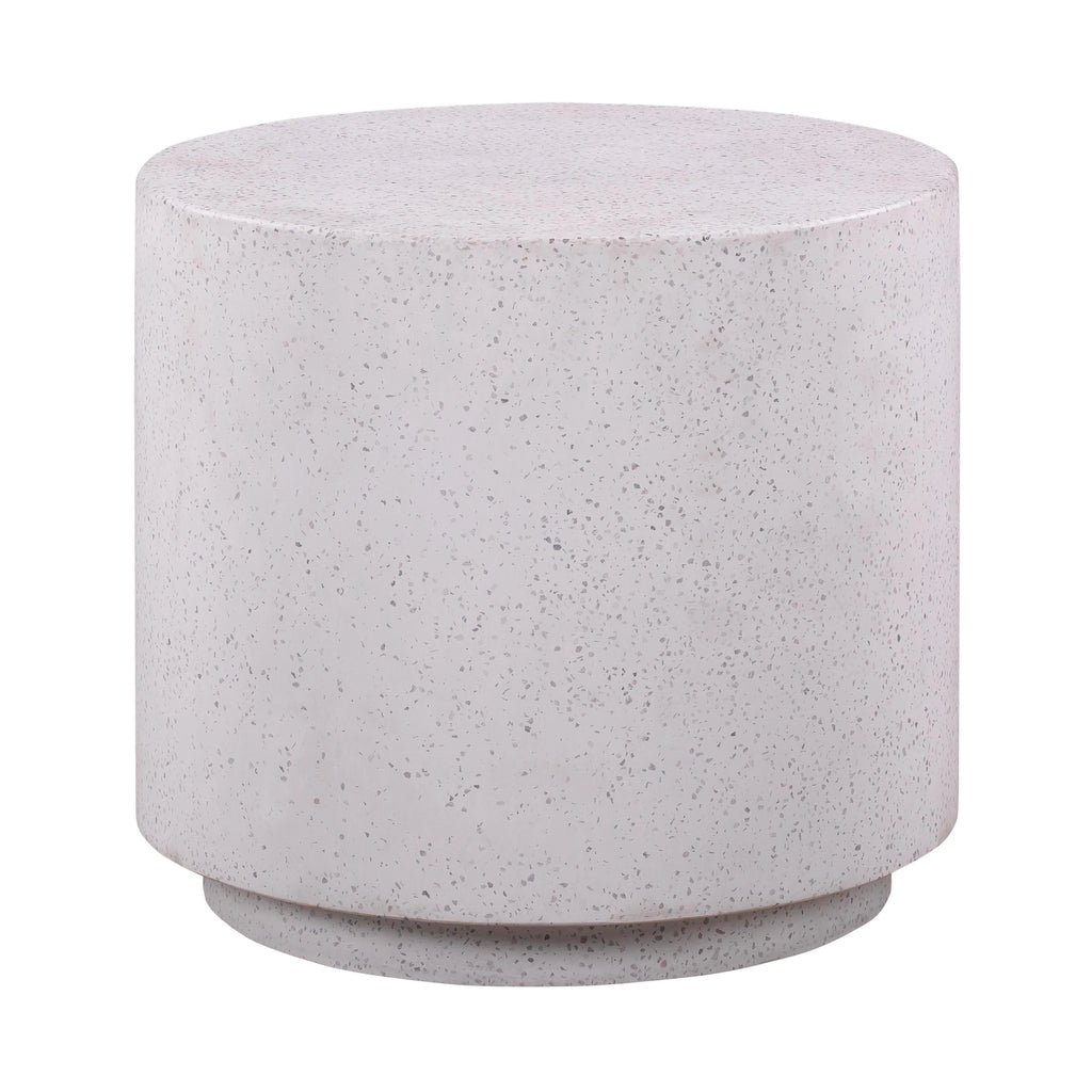 Terrazzo Light Speckled Concrete Round Side Table