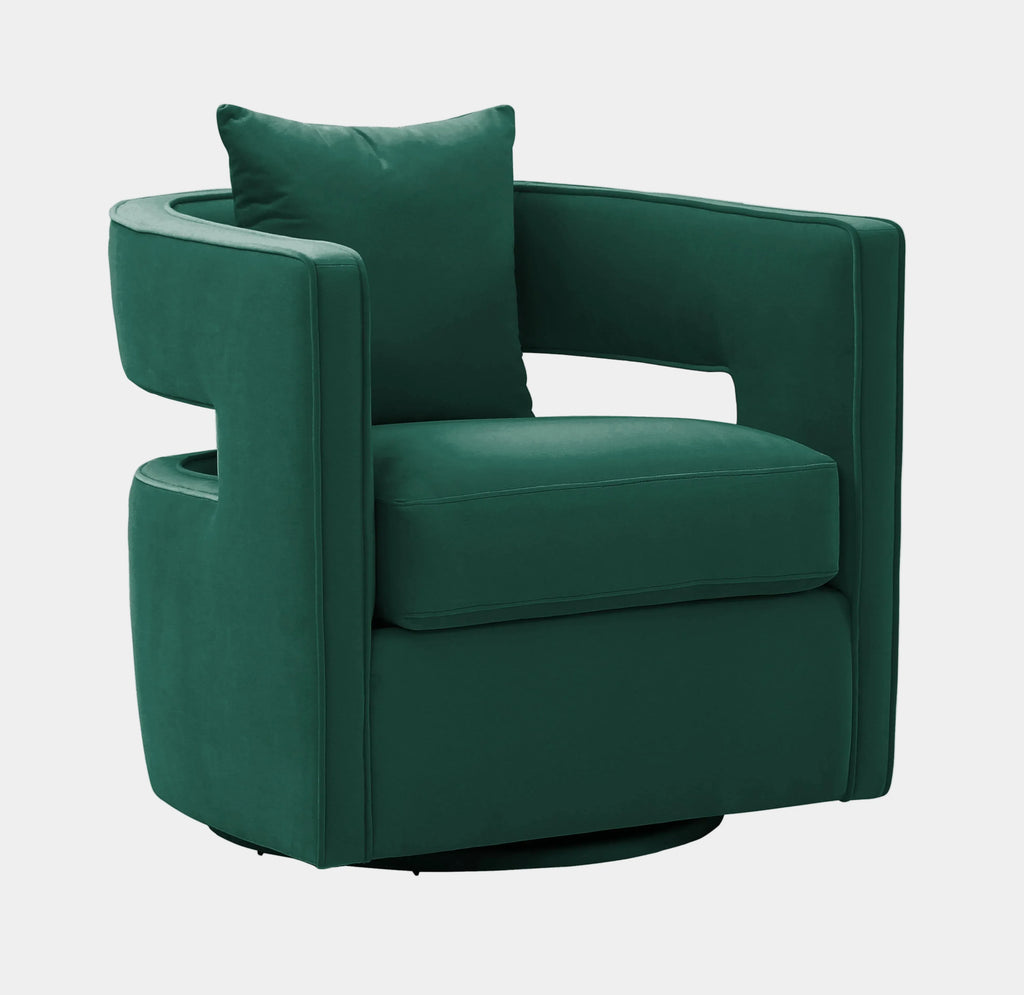 Kennedy Performance Velvet Swivel Accent Chair