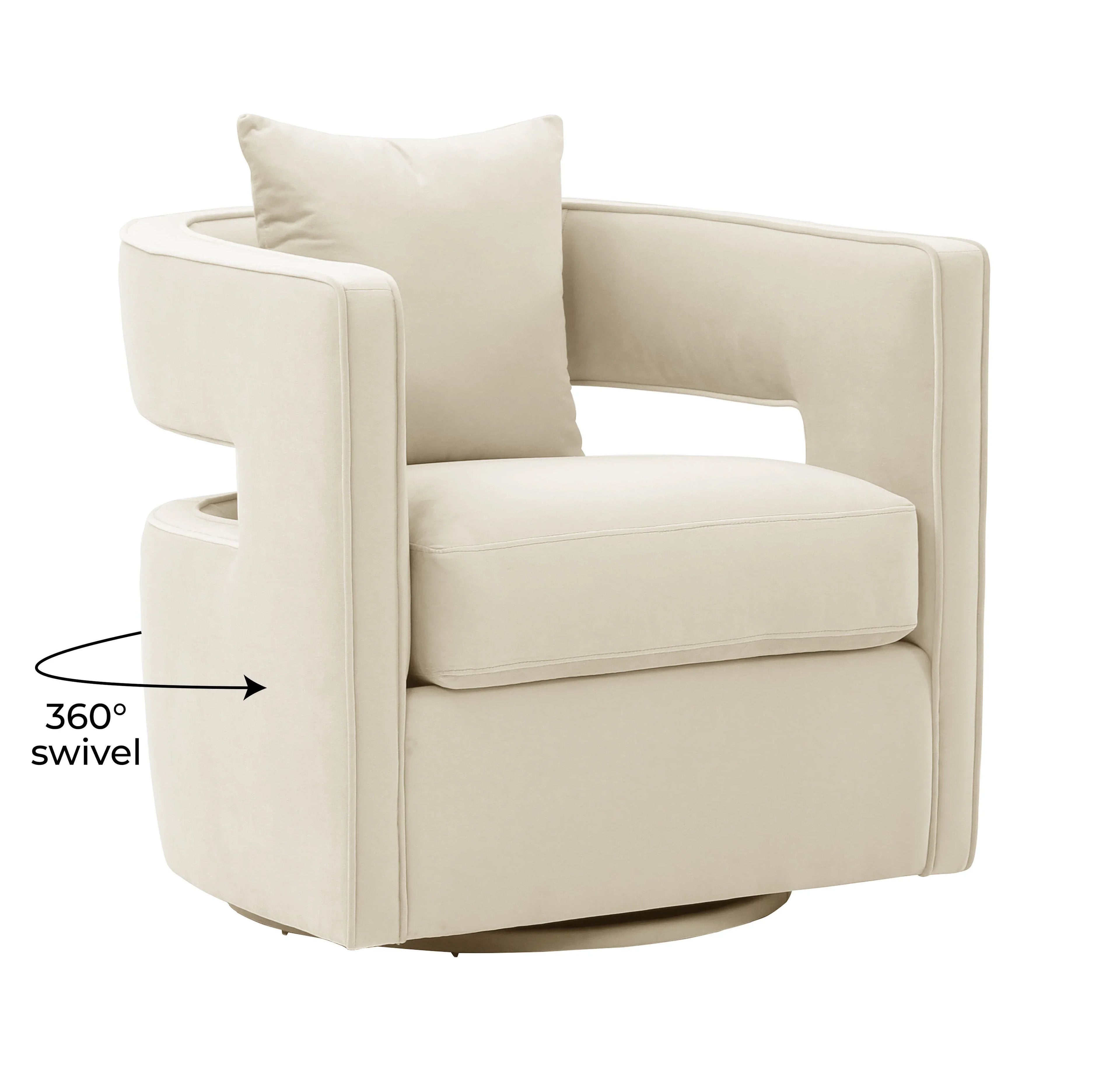 Kennedy Performance Velvet Swivel Accent Chair