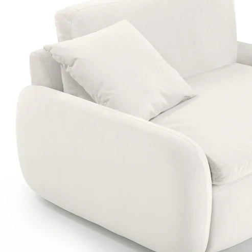 Rachelle Cream Performance Velvet Lounge Chair