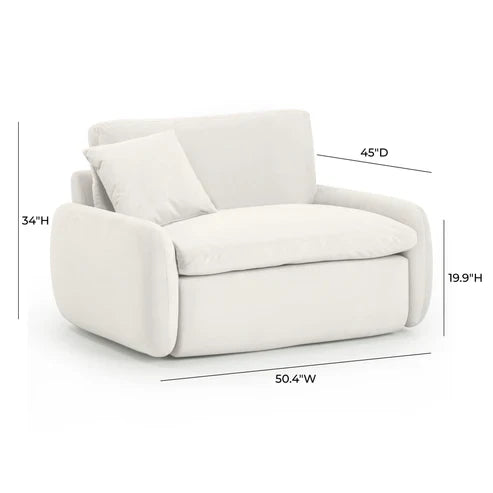 Rachelle Cream Performance Velvet Lounge Chair