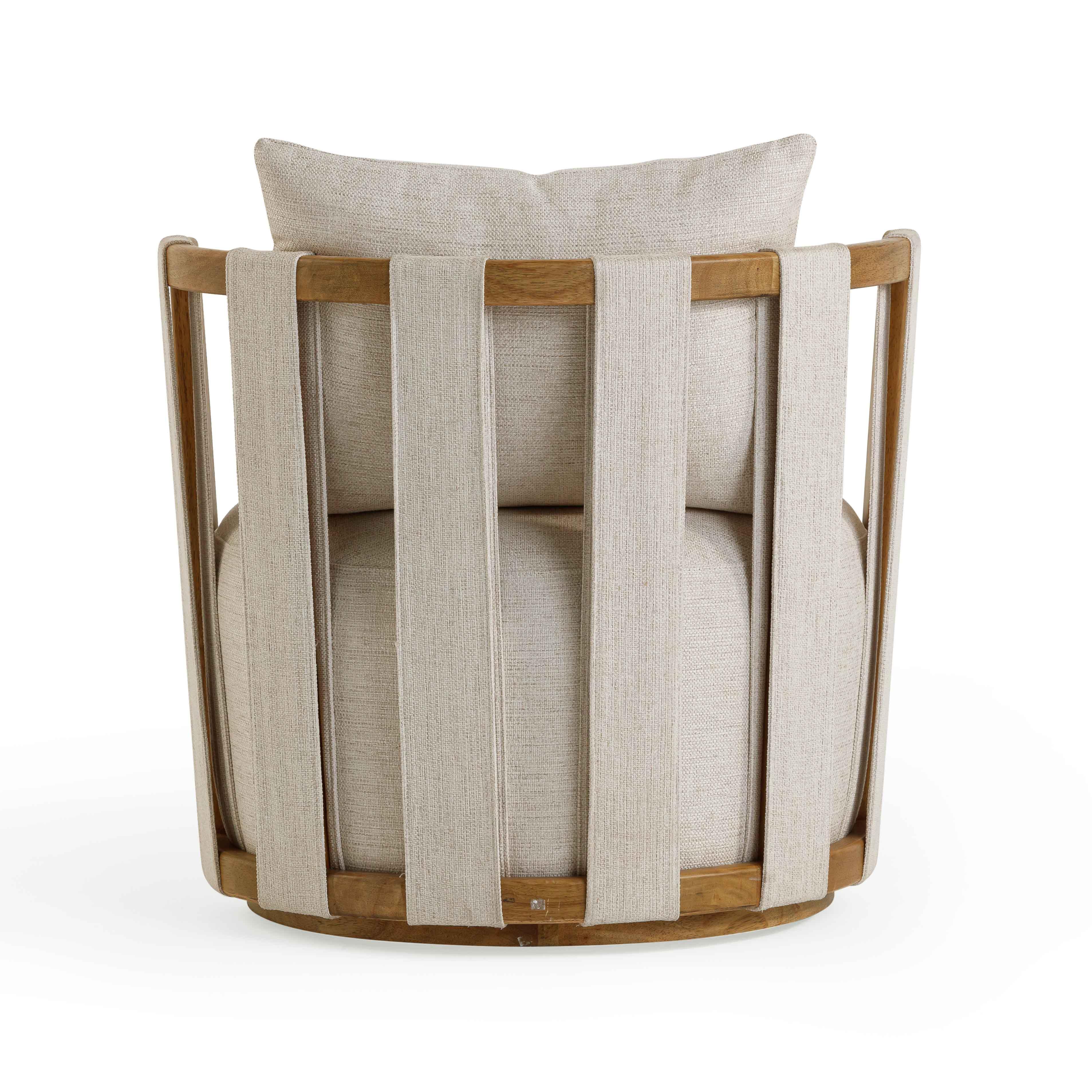 Paolo Textured Contract-Grade Weave Fabric Swivel Accent Chair