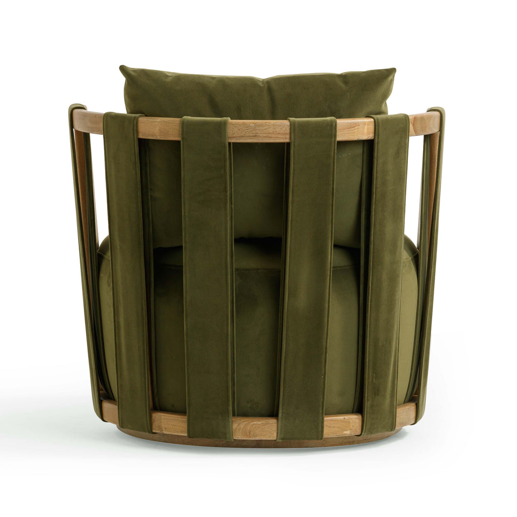 Paolo Upcycled Contract-Grade Fabric Swivel Accent Chair