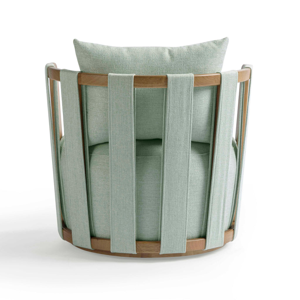 Paolo Textured Contract-Grade Weave Fabric Swivel Accent Chair