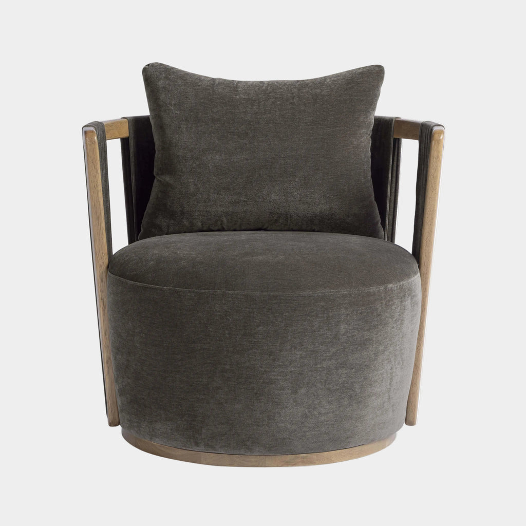 Paolo Upcycled Contract-Grade Fabric Swivel Accent Chair