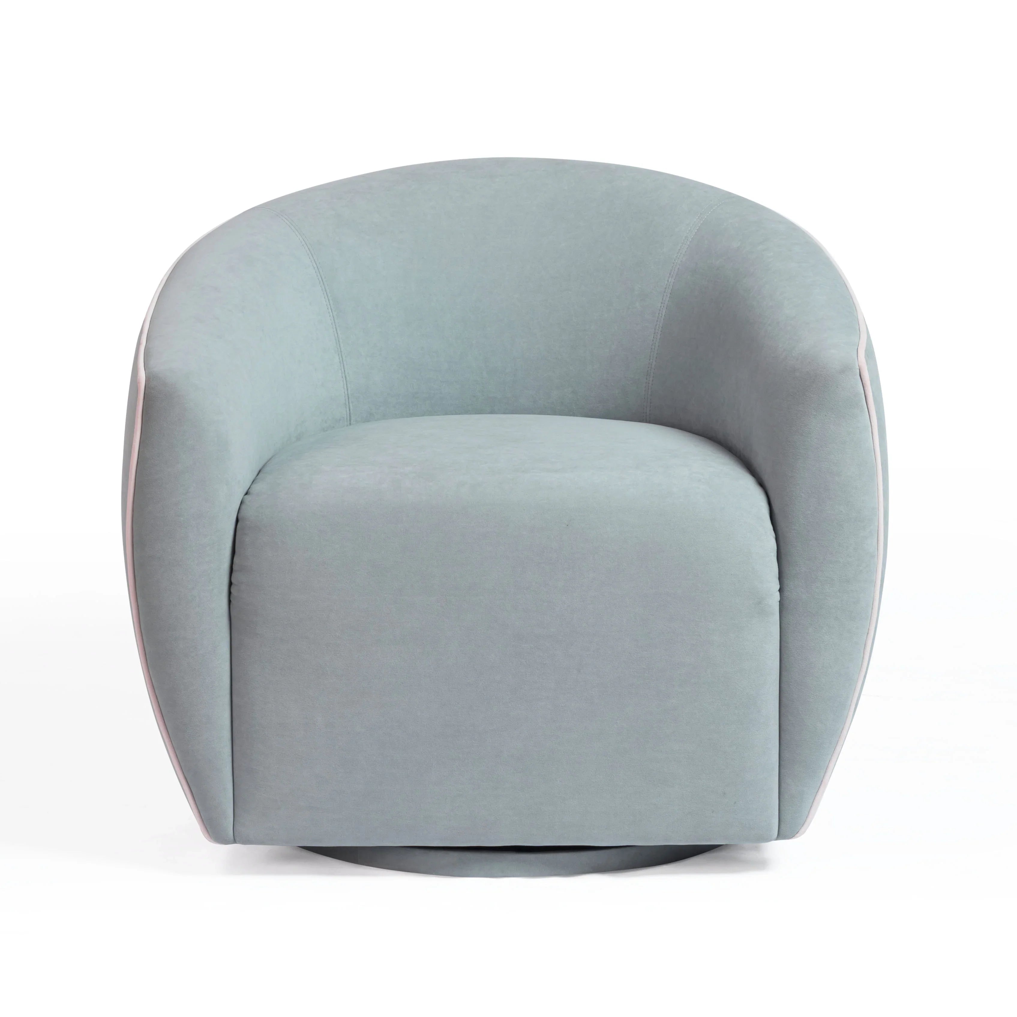 Jordan Contrast Piping Performance Velvet Swivel Accent Chair