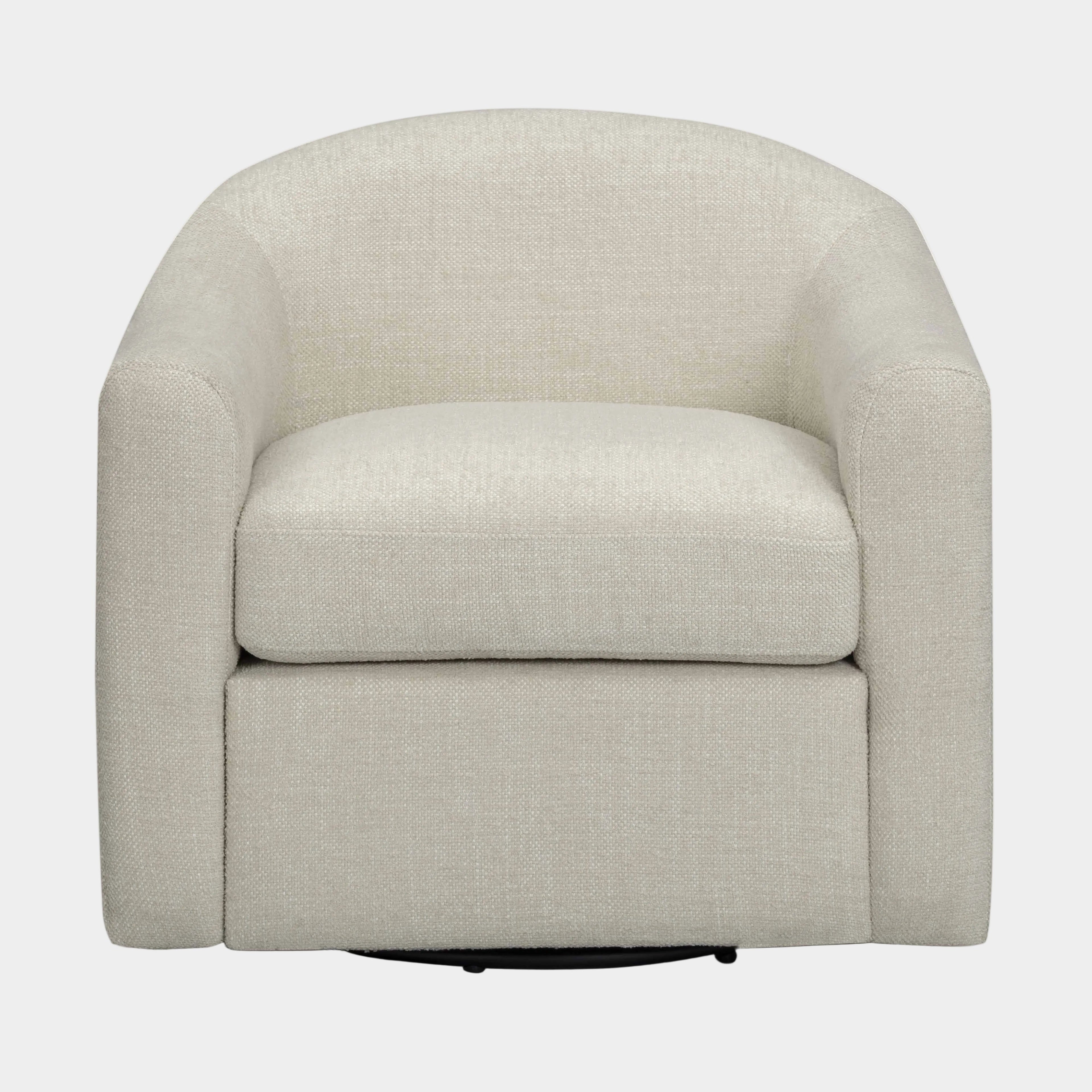 Thao Contract-Grade Basketweave Fabric Swivel Accent Chair