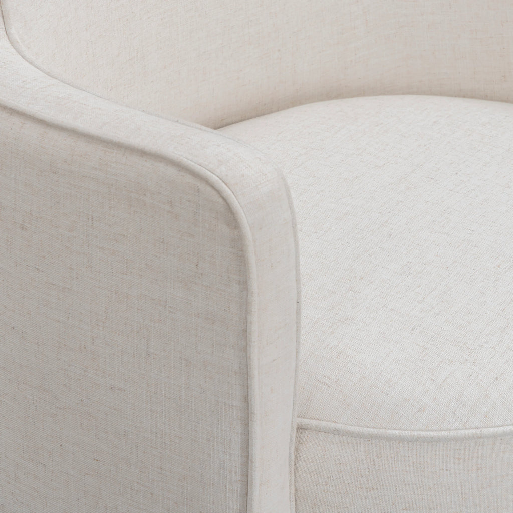 Passe Cream Upcycled Performance Linen Swivel Chair