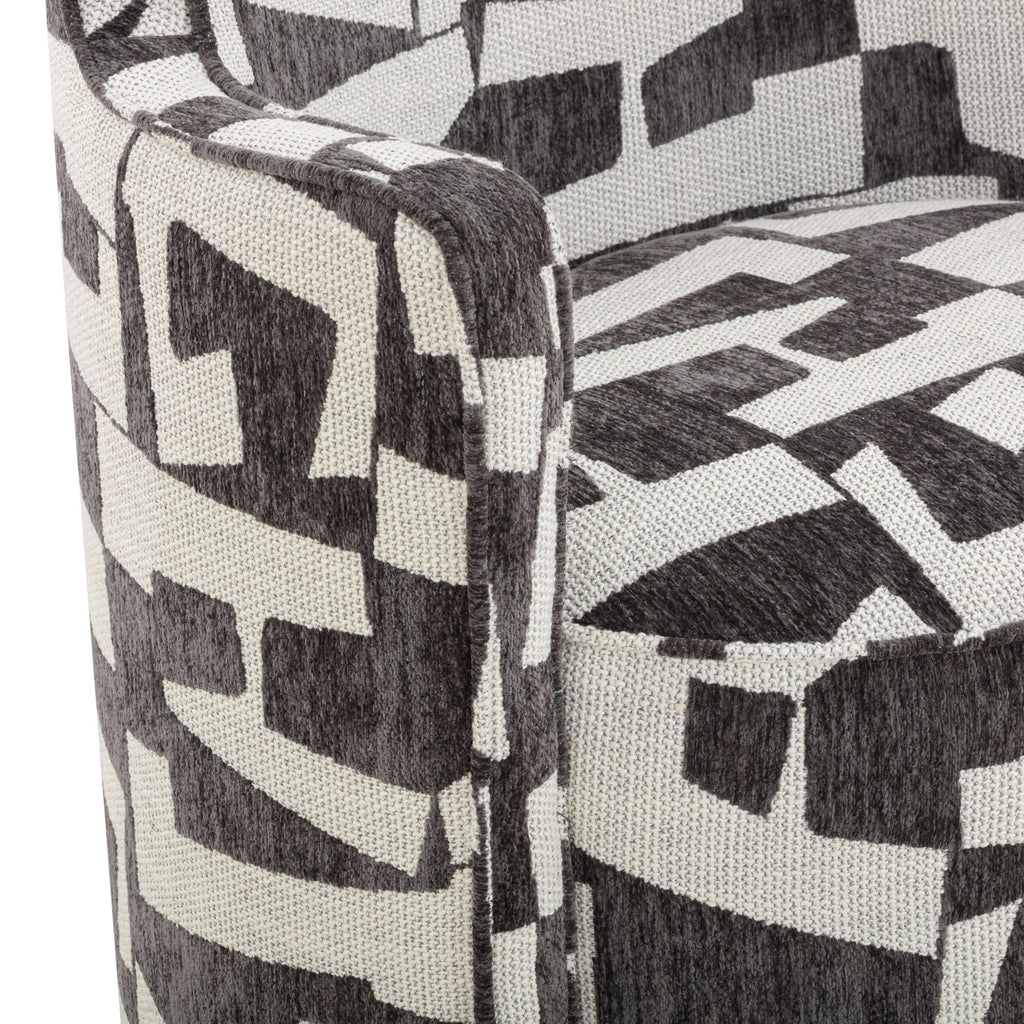 Passe Black Performance Jacquard Swivel Chair